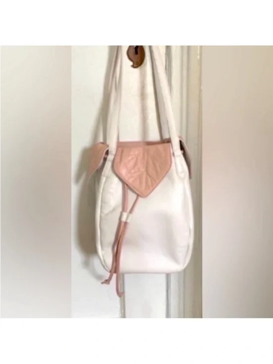 Made in Italy Paolo Masi White Pink Leaf Leather Purse - Picture 4 of 14